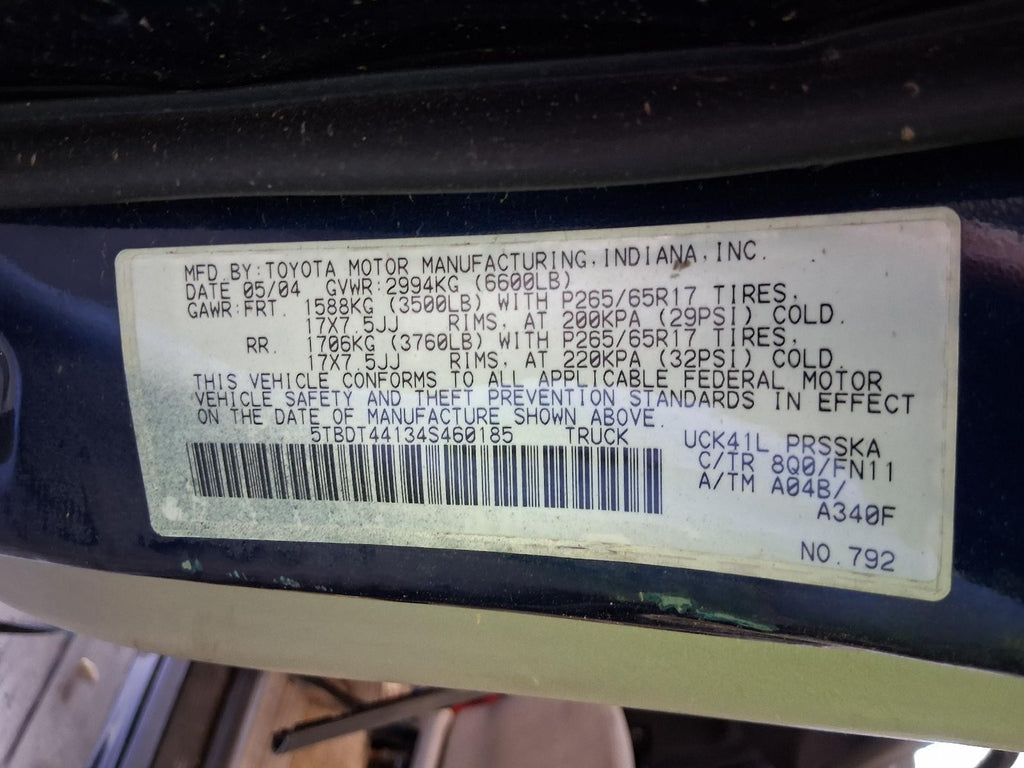 Used Alternator fits: 2004 Toyota Tundra 8 cylinder 130 amp Grade C
