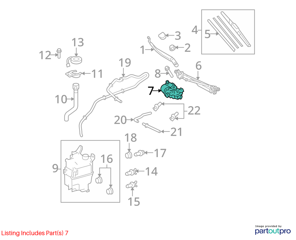Used Windshield Wiper Motor fits: 2013 Toyota Venza  Grade A