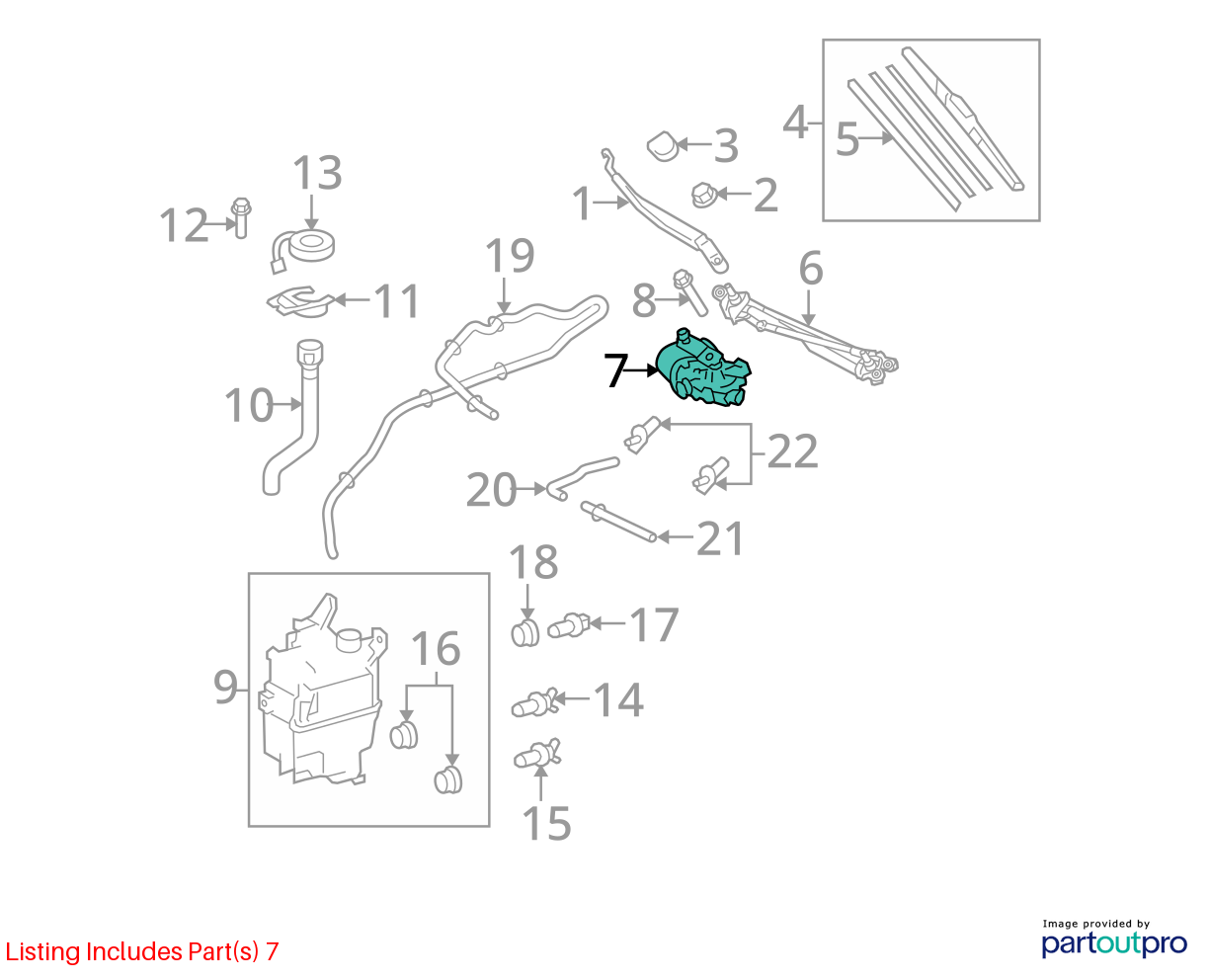 Used Windshield Wiper Motor fits: 2013 Toyota Venza  Grade A