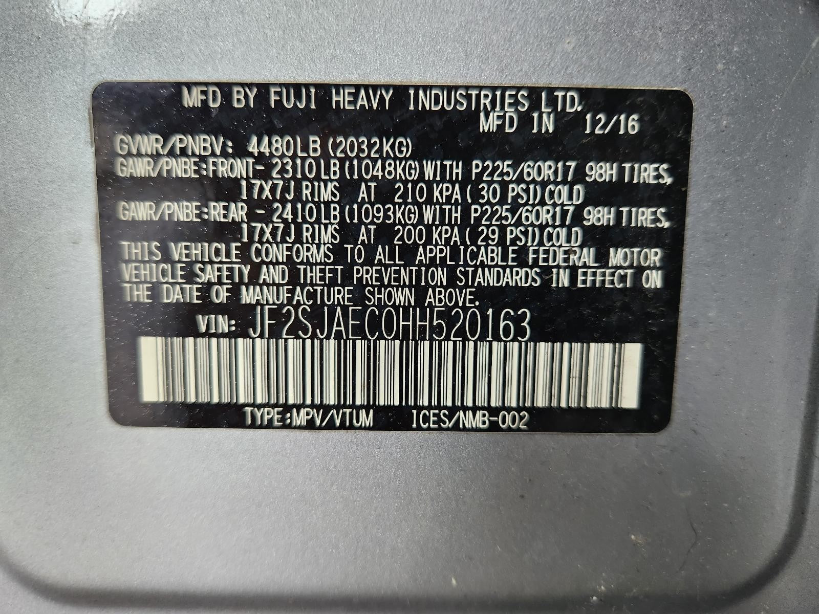 Used Steering Column fits: 2017 Subaru Forester floor shift conventional ignitio
