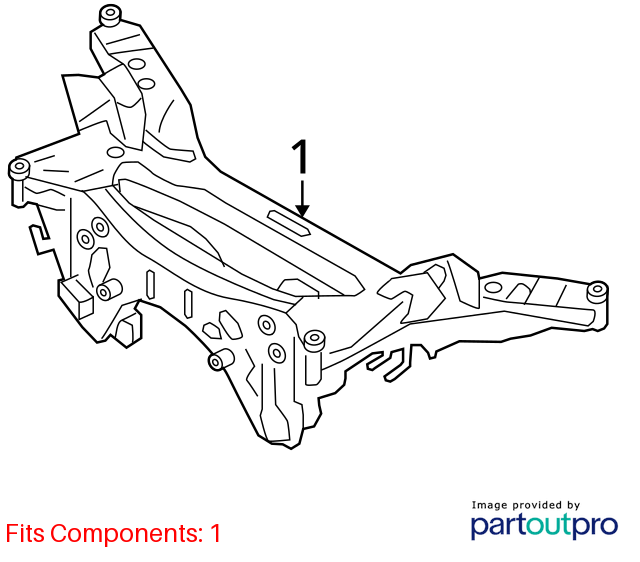 Used Rear Frame Crossmember fits: 2022 Nissan Rogue sport rear Rear Grade A