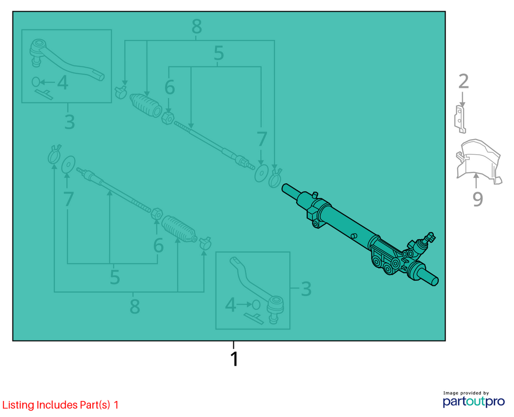 Used Rack and Pinion Assembly fits: 2023 Nissan Murano power rack and pinion Gra