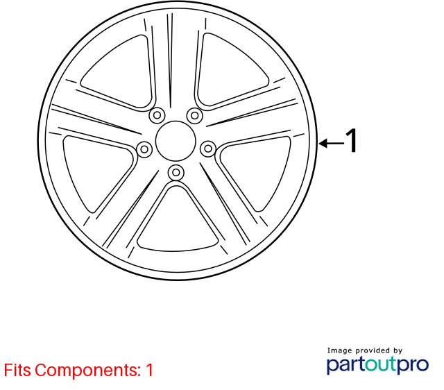 Used Wheel fits: 2020 Volkswagen Passat 17x7 alloy 10 spoke Grade A