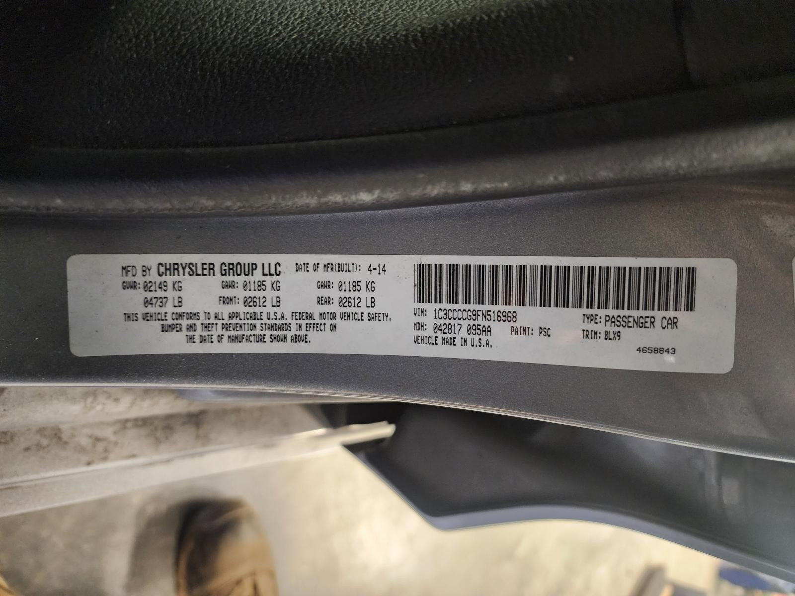 Used Windshield Wiper Motor fits: 2015 Chrysler 200  Grade A