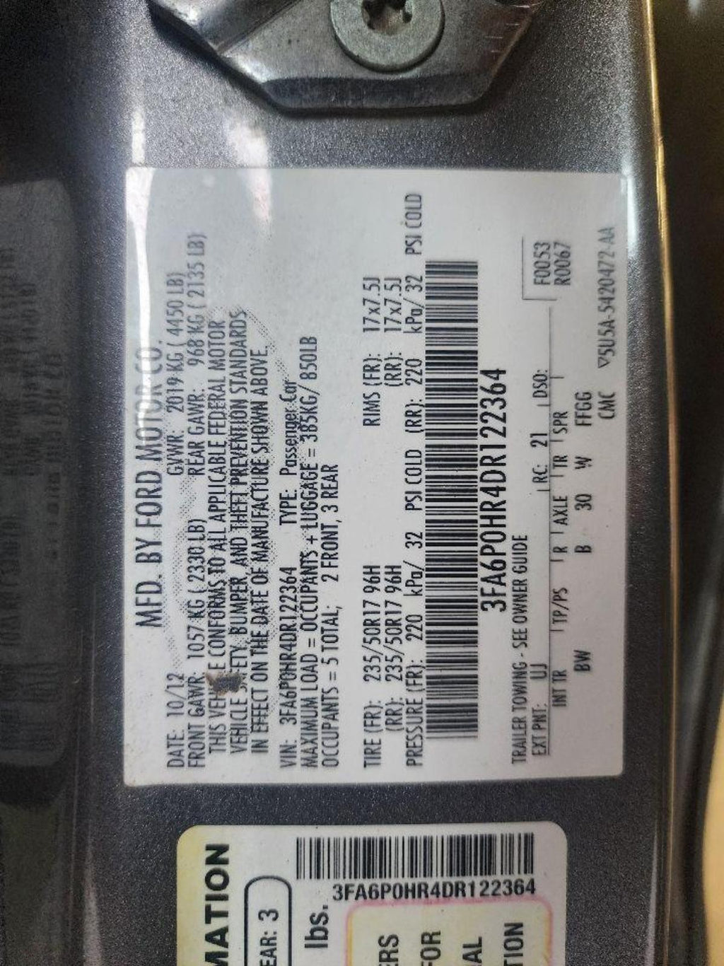 FORD FUSION Engine gasoline, 1.6L (VIN R, 8th digit, turbo) 13 14