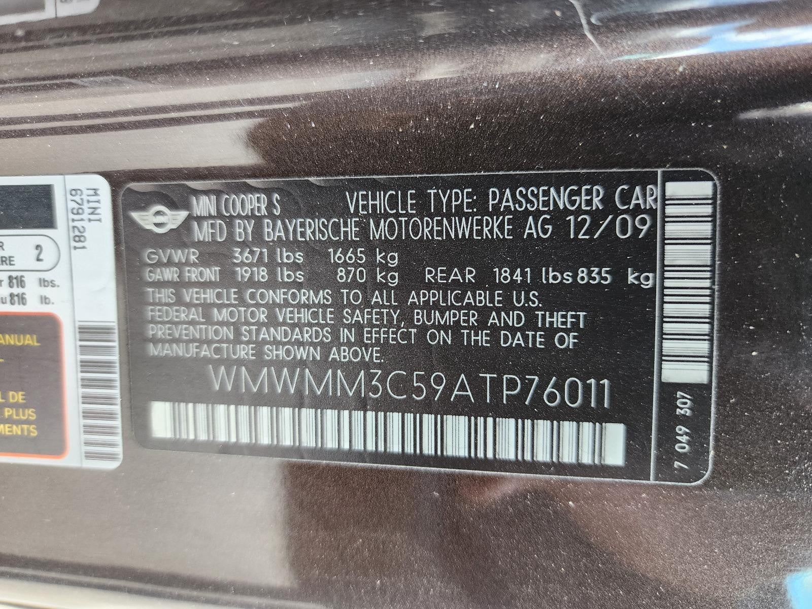 Used Left Door Mirror fits: 2010 Mini Clubman Power HT power folding chrome cove