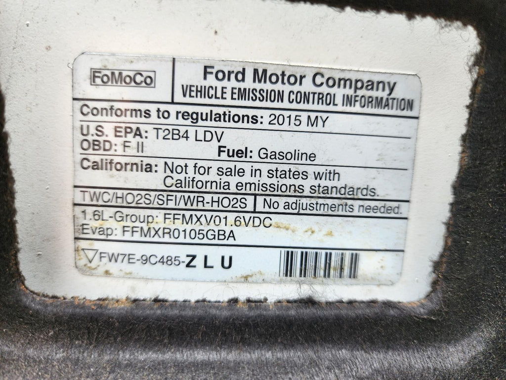Used Engine Complete Assembly fits: 2016 Ford Fiesta 1.6L VIN J 8th digit Grade
