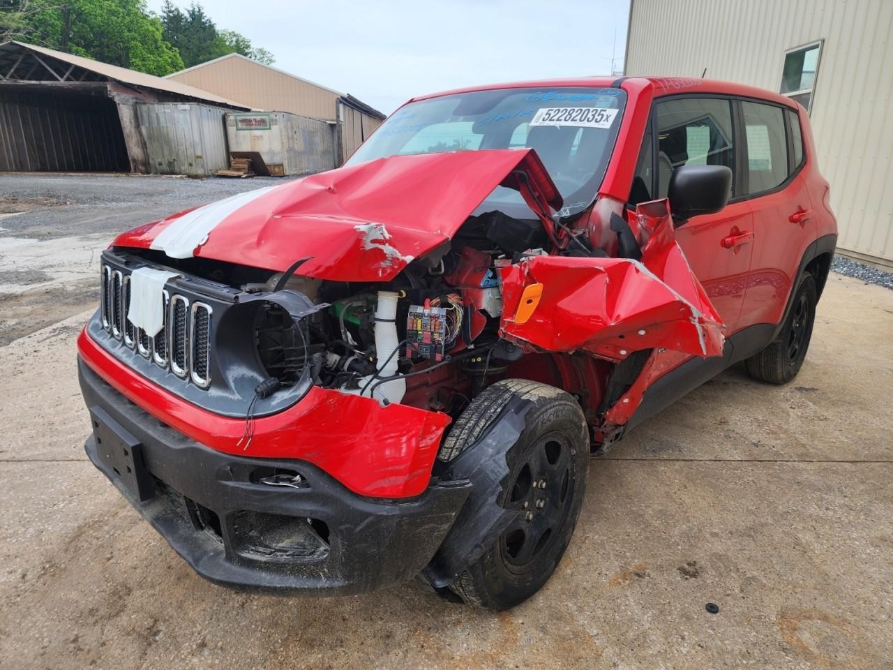 Used Right Inner Tail Light Assembly fits: 2017 Jeep Renegade inner flat black b
