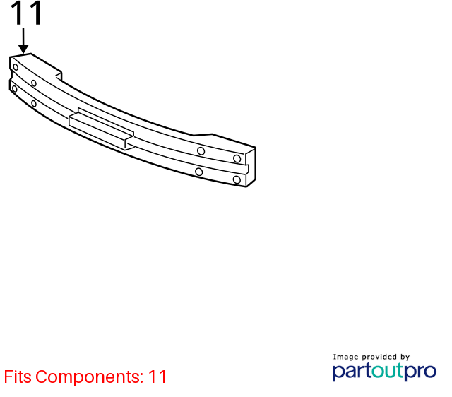 Used Rear Bumper Reinforcement Rear fits: 2008 Chevrolet Hhr Rear Grade A