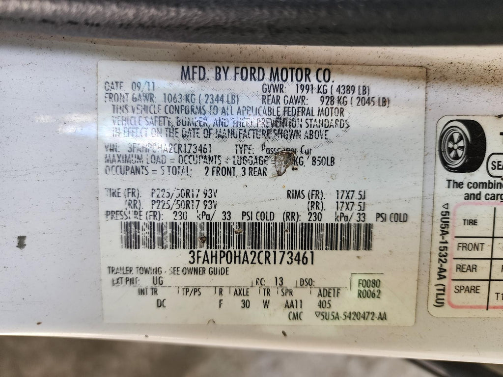 Used Alternator fits: 2012 Ford Fusion 2.5L VIN 7 8th digit Grade A
