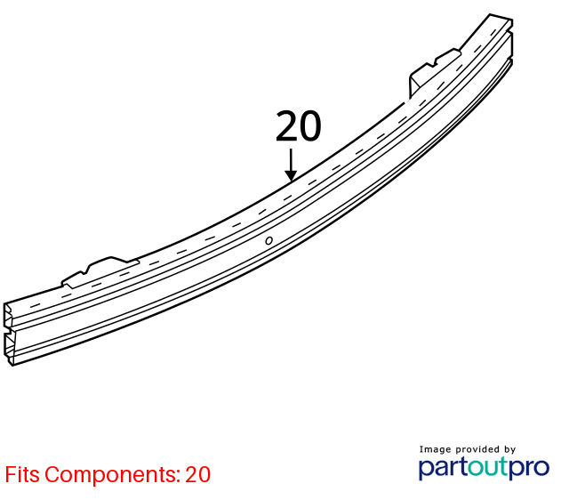 Used Rear Bumper Reinforcement Rear fits: 2021 Ford Mustang Rear Grade A