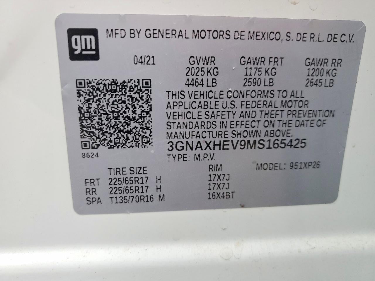 Used Front Right Seat Front fits: 2021 Chevrolet Equinox bucket R. cloth manual