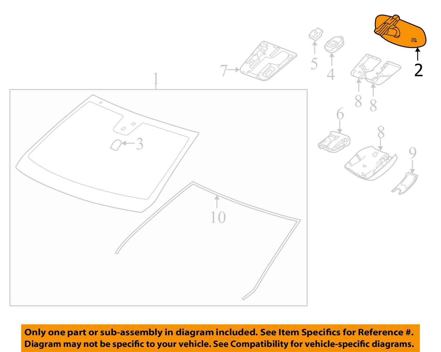 2010-2016 CADILLAC SRX REAR VIEW MIRROR OEM 13503843