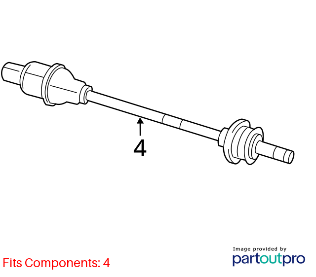 Used Rear Drive Axle Shaft fits: 2017 Jeep Compass new style horizontal rear doo