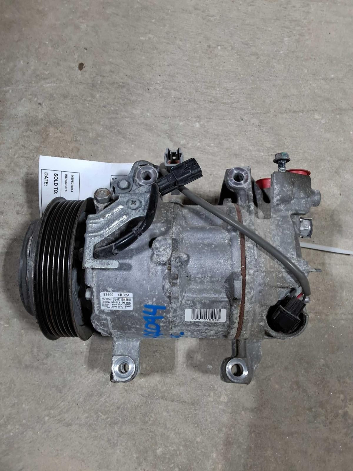 Used A/C Compressor fits: 2020 Nissan Rogue VIN 5 1st digit USA built Grade A