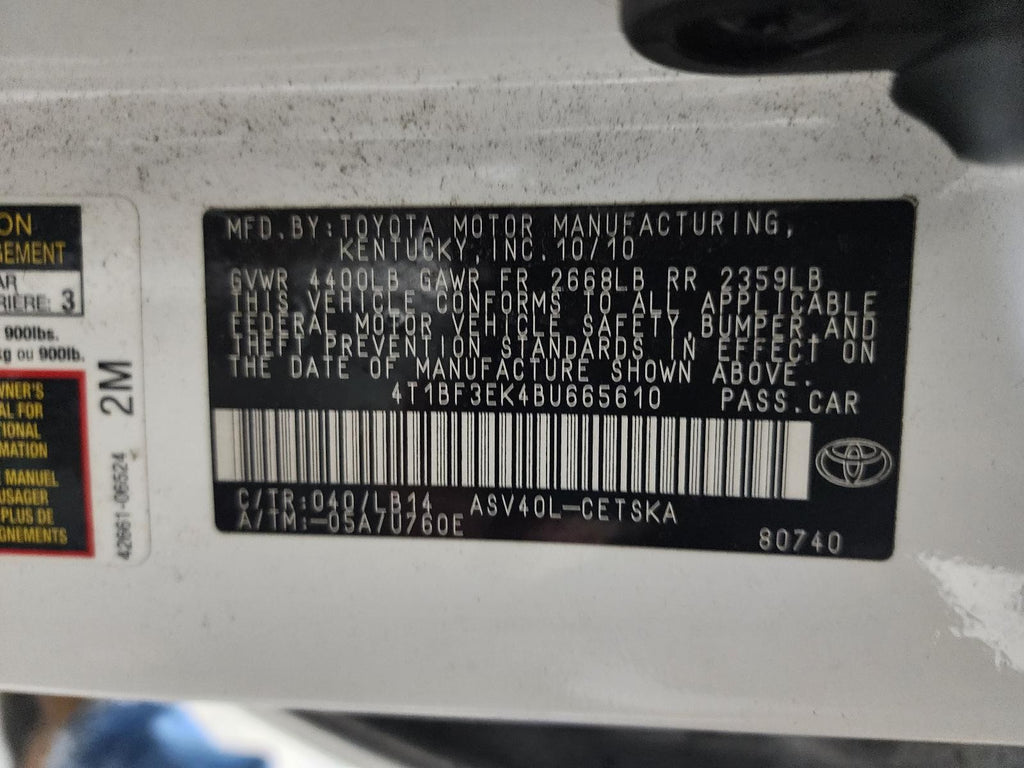 Used Starter Motor fits: 2011 Toyota Camry 1.7kw Grade C