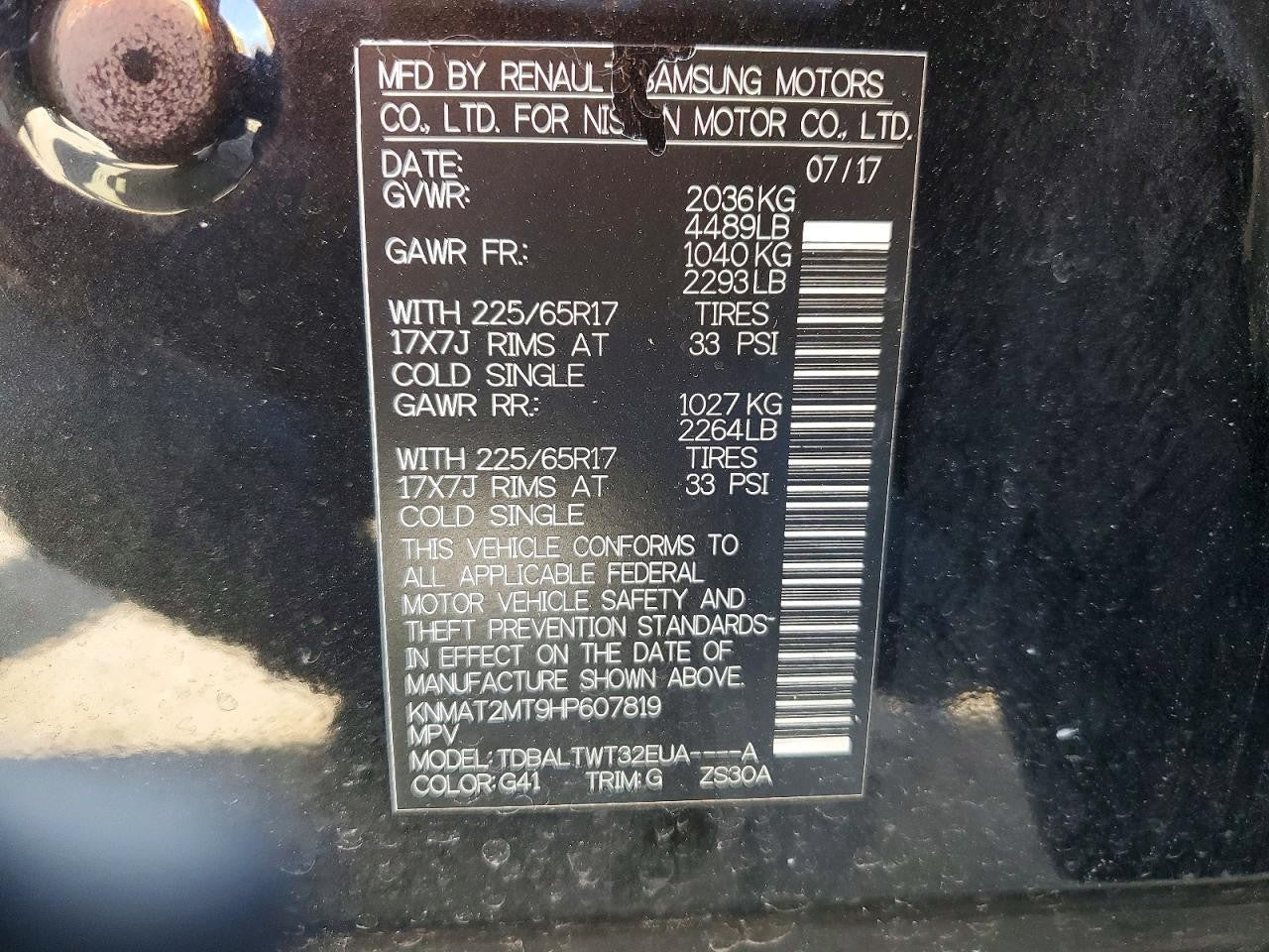 Used Left Sun Visor fits: 2017 Nissan Rogue w/illumination VIN 5 1st digit USA b