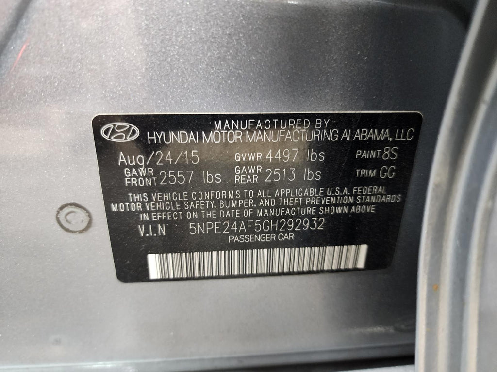 Used Right Sun Visor fits: 2016 Hyundai Sonata roof illuminated VIN 2 5th digit