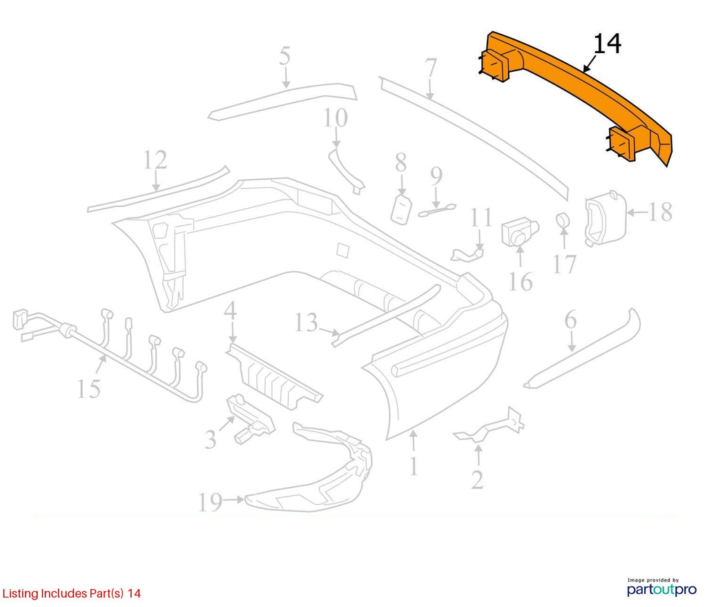 Used Rear Bumper Reinforcement Rear fits: 2004 Mercedes-benz Mercedes e-class 21