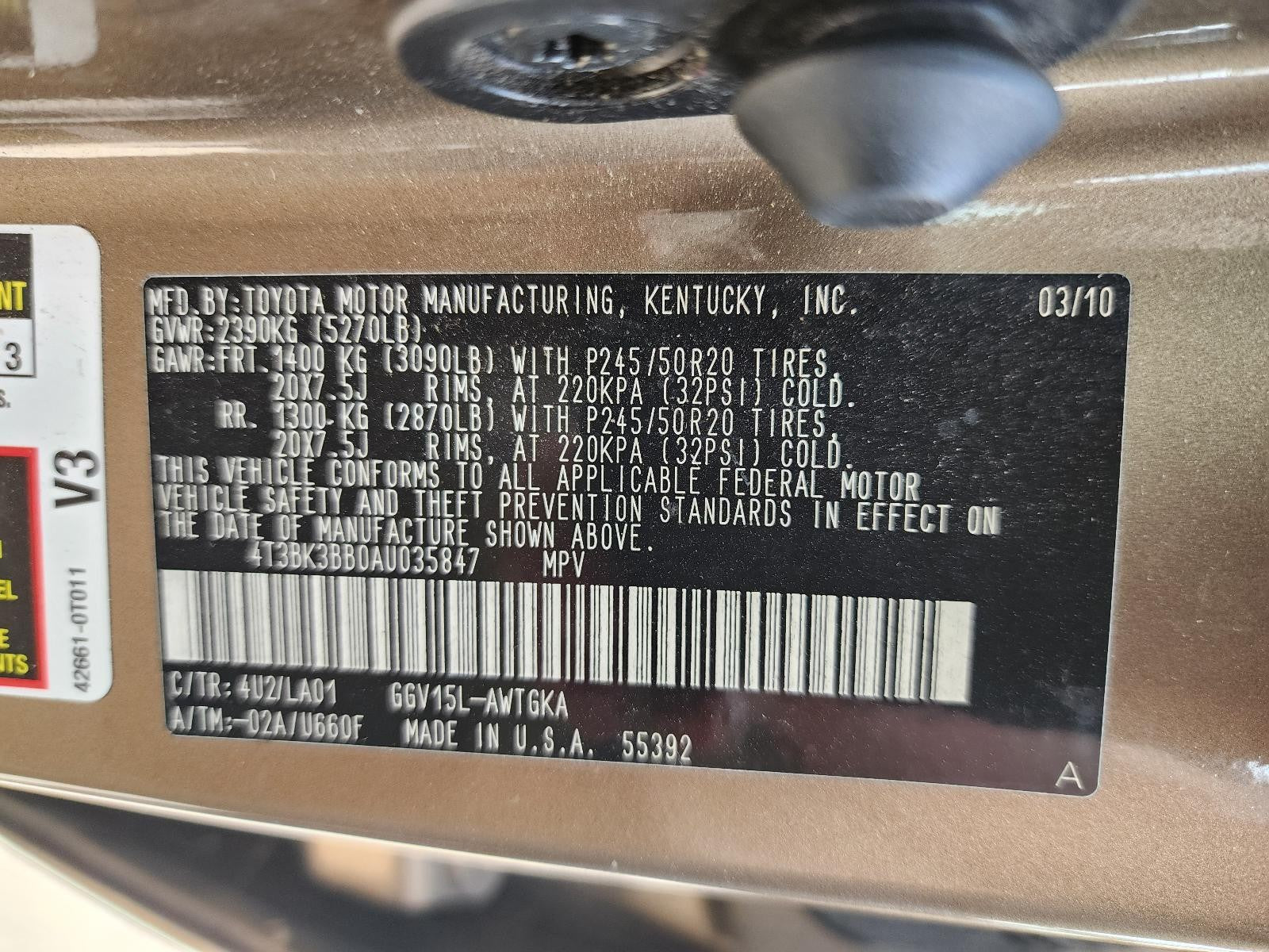 Used Alternator fits: 2010 Toyota Venza 100 amp Grade A