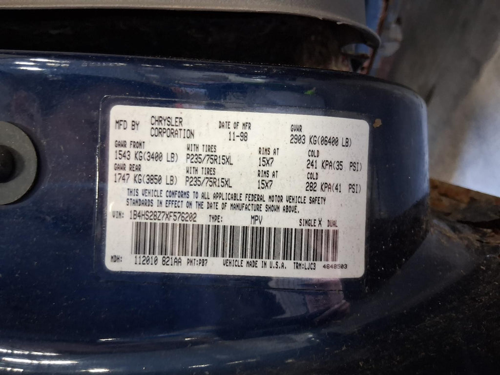 Used Engine Complete Assembly fits: 1999 Dodge Durango 8-360 5.9L VIN Z 8th digi