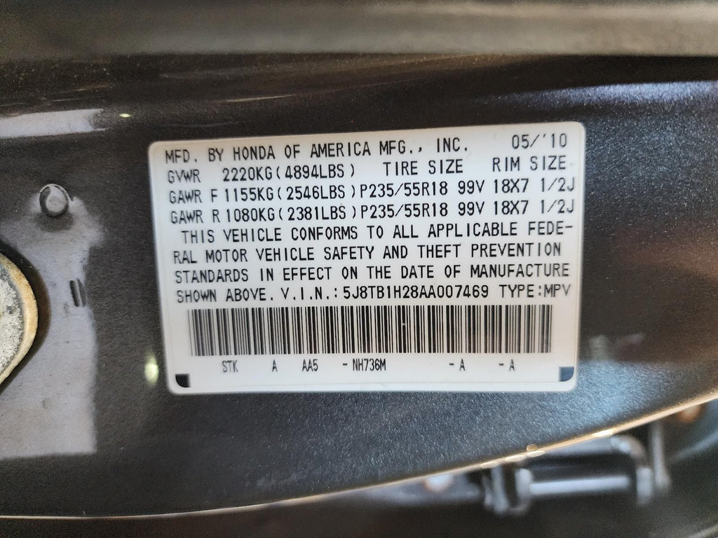 Used Speedometer Gauge fits: 2010 Acura Rdx cluster US market MPH AWD Grade A