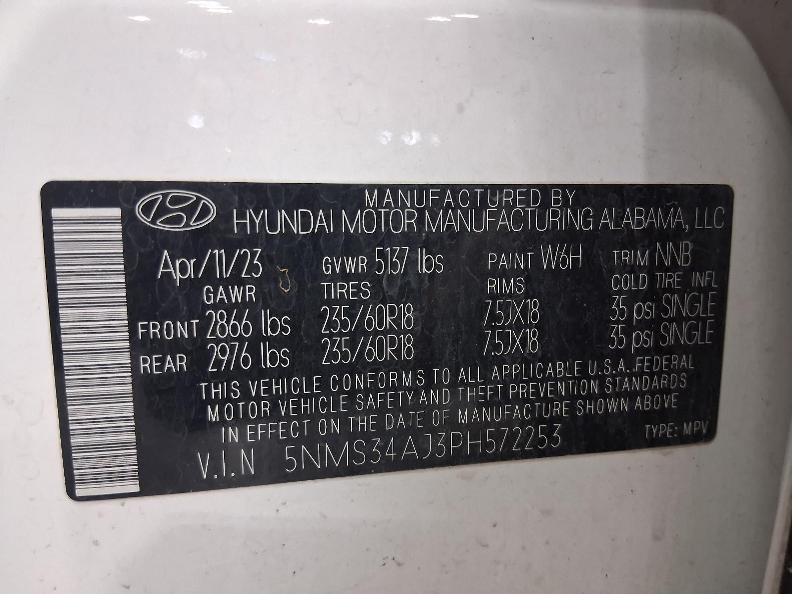 Used Right Tail Light Assembly fits: 2023 Hyundai Santa fe LED US built tailgate