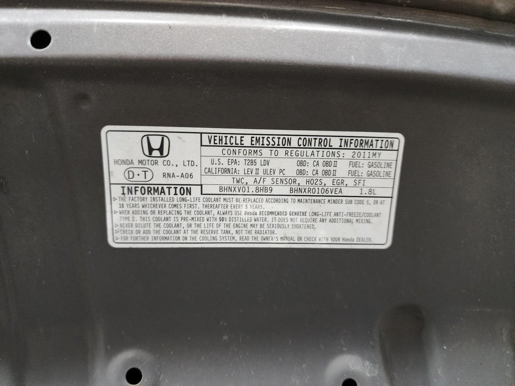 Used Engine Complete Assembly fits: 2011 Honda Civic 1.8L VIN 1 6th digit gasoli