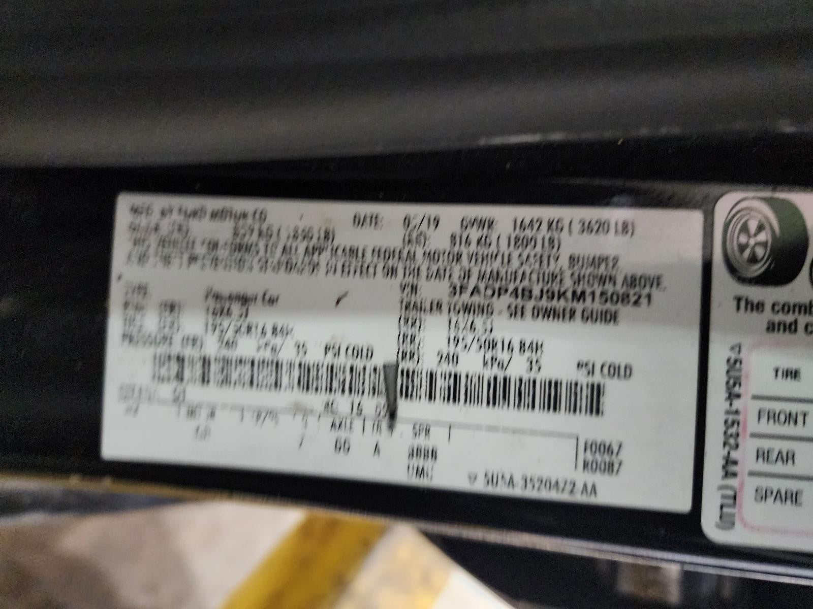 Used Windshield Wiper Motor fits: 2019 Ford Fiesta  Grade A