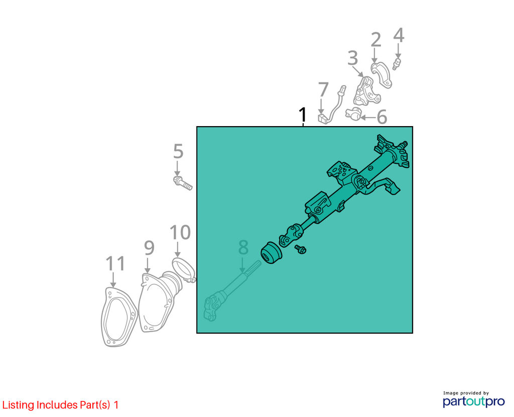 Used Steering Column fits: 2005 Toyota Camry Floor Shift North America built Gra