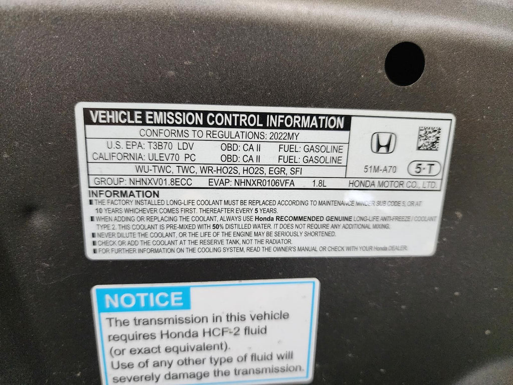 Used Front Left Fender fits: 2022 Honda Hr-v Front Left Grade A