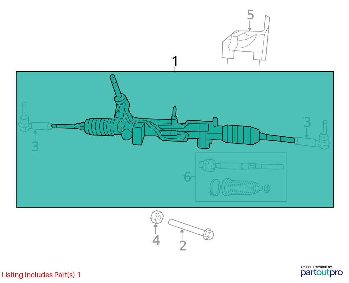 Used Rack and Pinion Assembly fits: 2016 Jeep Compass Power Steering 4WD Grade A