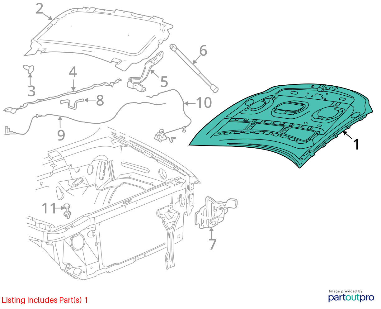 Used Hood fits: 2007 Ford F150 PICKUP New Style hood mounted grille Grade A