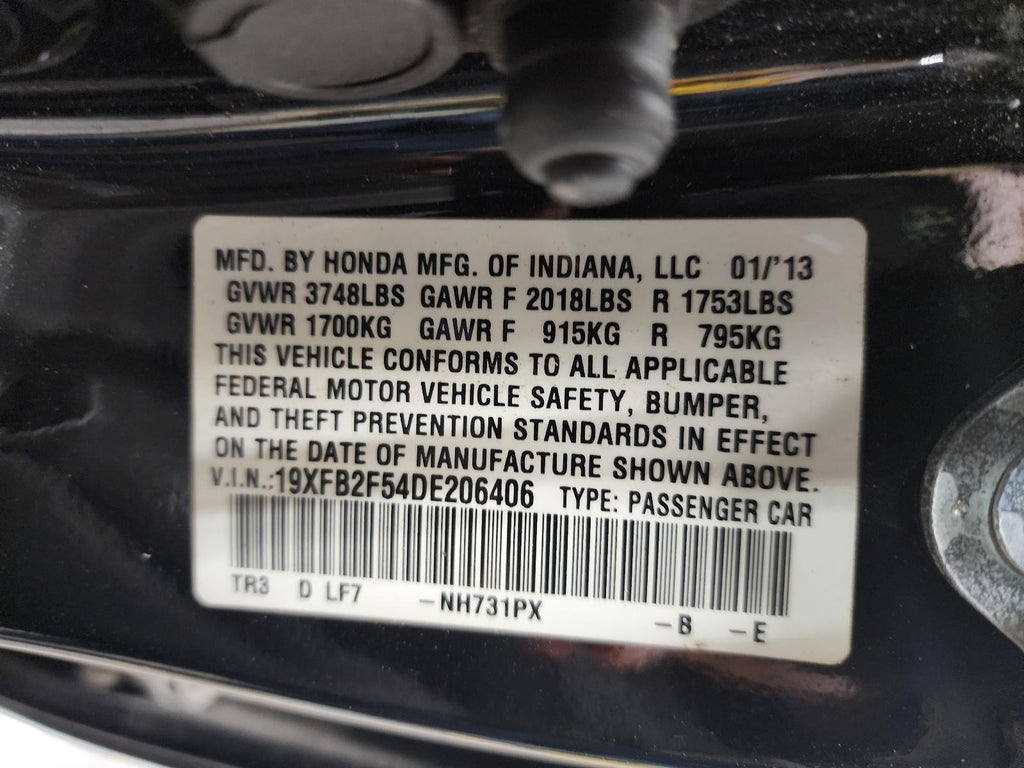 Used Engine Complete Assembly fits: 2013 Honda Civic 1.8L VIN 2 6th digit gasoli