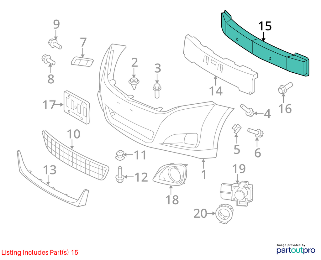 Used Front Bumper Reinforcement Front fits: 2011 Toyota Camry North America buil