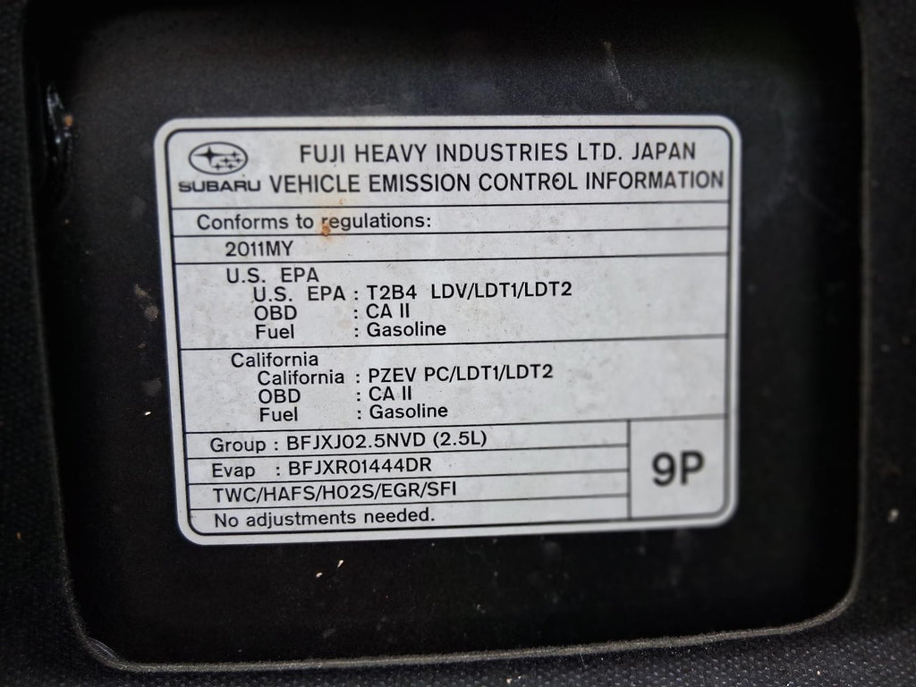 Used Rear Drive Axle Shaft fits: 2011 Subaru Legacy Rear Axle AT Sedan 2.5L CVT