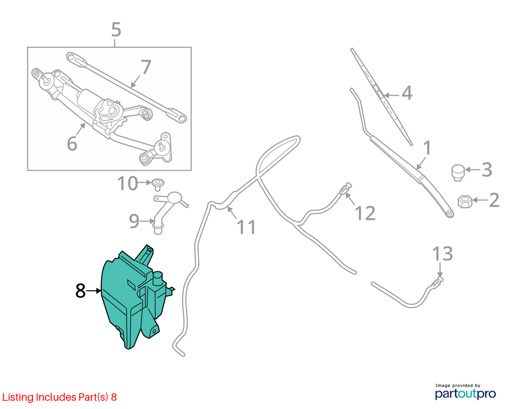 Used Washer Fluid Reservoir fits: 2015 Nissan Sentra  Grade A