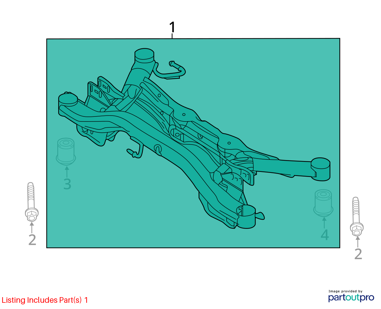 Used Rear Frame Crossmember fits: 2018 Volkswagen Atlas rear AWD Rear Grade A
