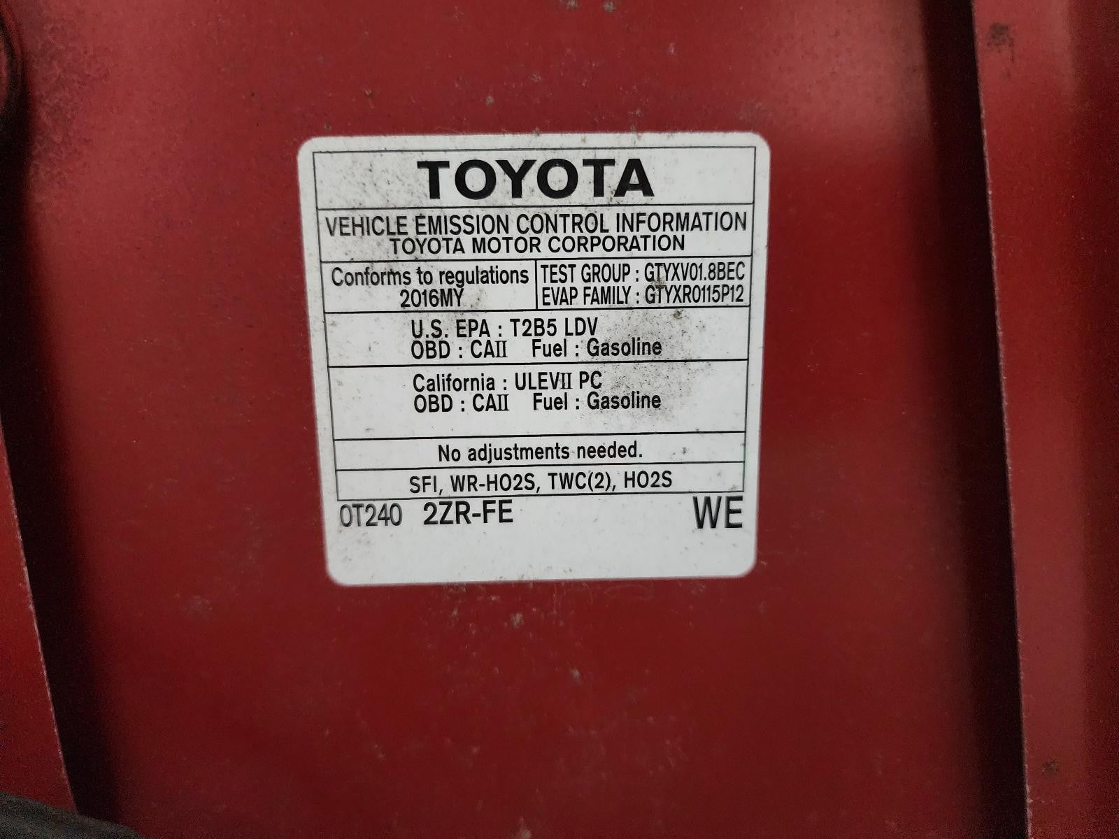 Used Engine Complete Assembly fits: 2016 Toyota Corolla 1.8L VIN U 5th digit 2ZR