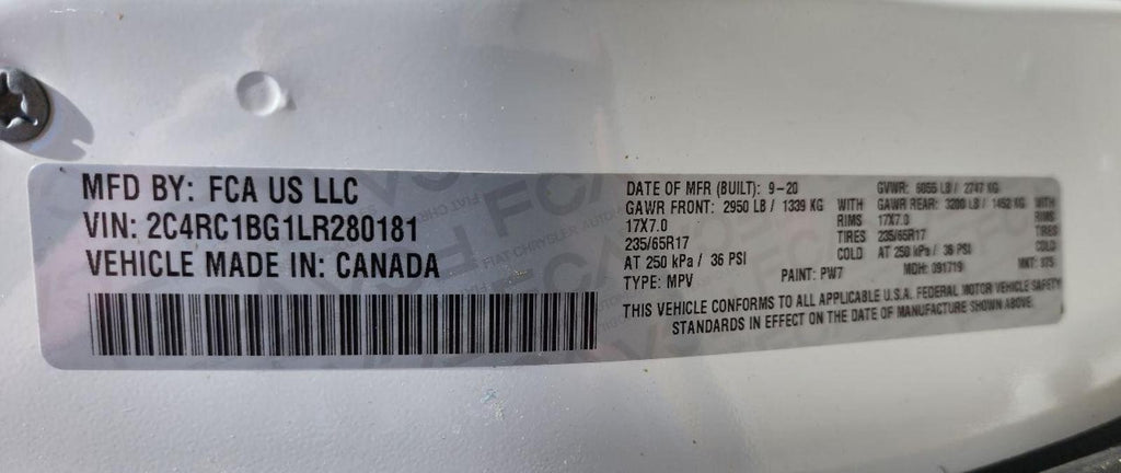 CHRYSLER PACIFICA Transmission (AT), gasoline (9 speed automatic), FWD 20 21 2