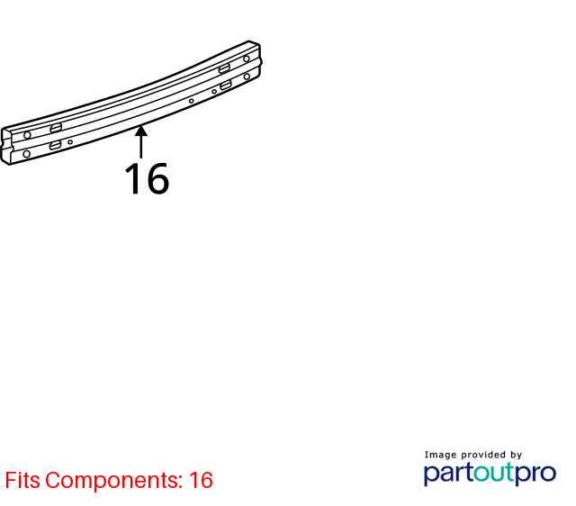 Used Rear Bumper Reinforcement Rear fits: 2017 Chevrolet Equinox Rear Grade A