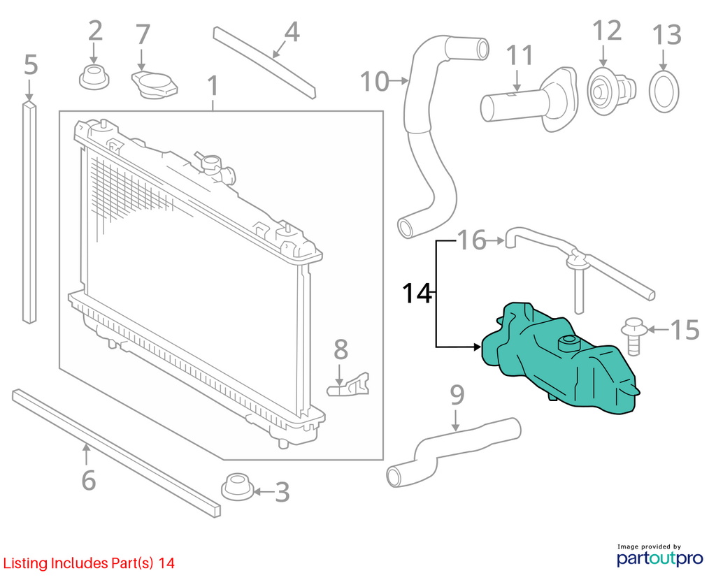 Used Engine Coolant Reservoir fits: 2015 Toyota Avalon engine gasoline Grade A