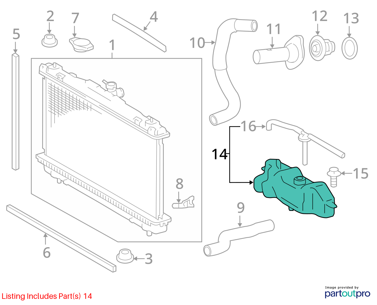 Used Engine Coolant Reservoir fits: 2015 Toyota Avalon engine gasoline Grade A