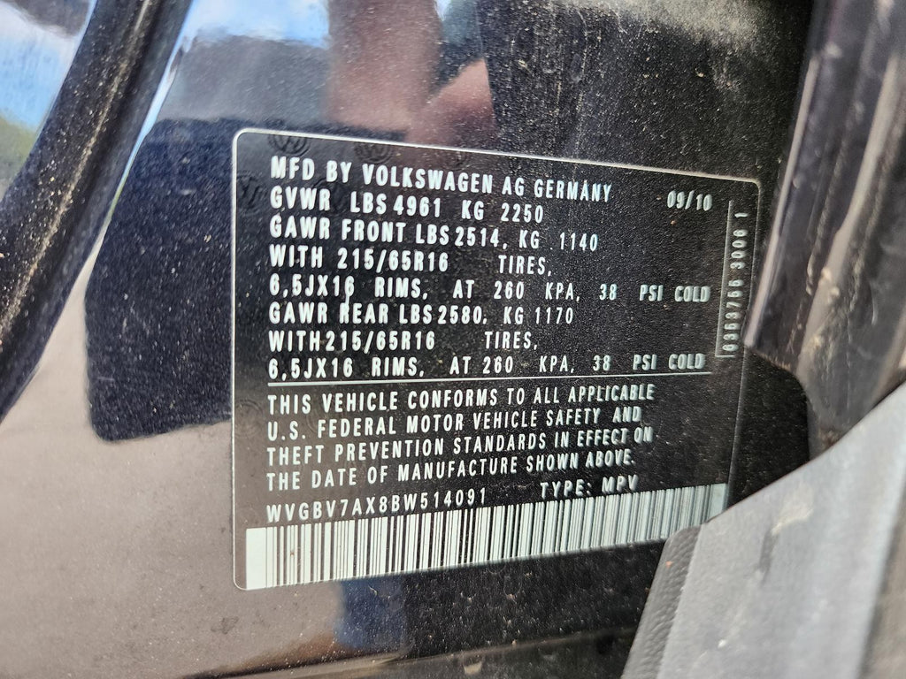 Used Starter Motor fits: 2011 Volkswagen Tiguan exc. City 2.0L gasoline Bosch ma