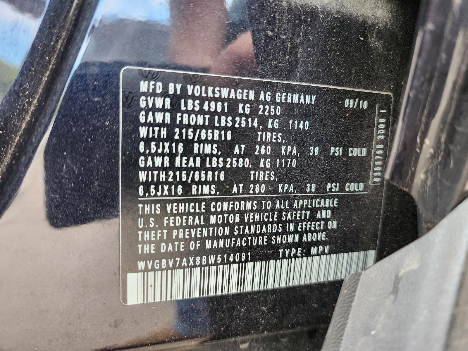 Used Starter Motor fits: 2011 Volkswagen Tiguan exc. City 2.0L gasoline Bosch ma