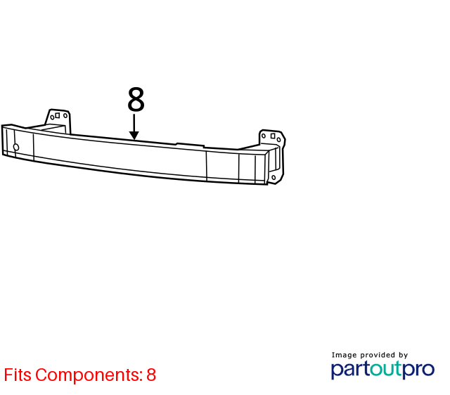 Used Front Bumper Reinforcement Front fits: 2014 Jeep Cherokee one piece upper b