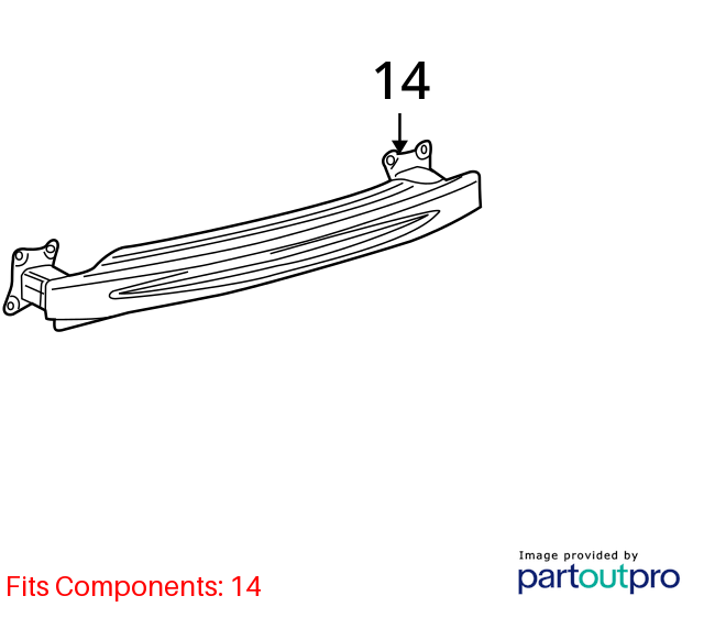Used Rear Bumper Reinforcement Rear fits: 2010 Volkswagen Jetta Sdn Rear Grade A