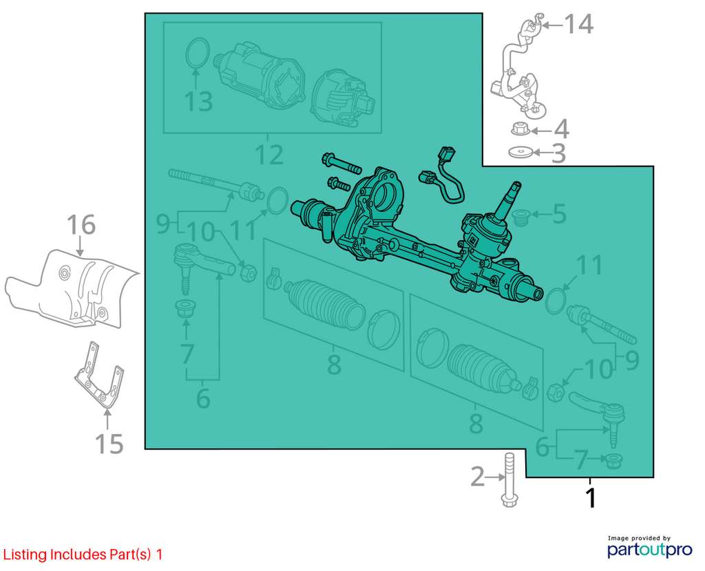 Used Rack and Pinion Assembly fits: 2017 Chevrolet Impala Power Rack and Pinion