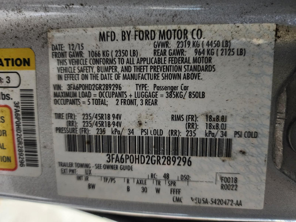 Used Rack and Pinion Assembly fits: 2016 Ford Fusion power rack and pinion Grade