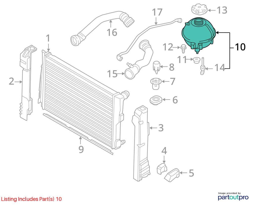 Used Engine Coolant Reservoir fits: 2013 Bmw X3  Grade A